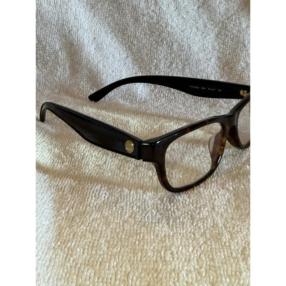 Tory‎ Burch Eyeglasses Women 51-17-140 Dark Tortoise Excellent TY2108U Gold Logo